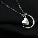 Long Chain Fashion Moon&Heart Pendant Necklace "I Love You" Friendship Jewelry