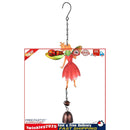 Fairy Angel Wind Chimes Metal Art Wind Bell for Indoor Outdoor Yard (Red) Newly