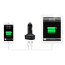4 In 1 3.1A Dual USB Car Charger Adapter Voltmeter Blue Fahrenheit
