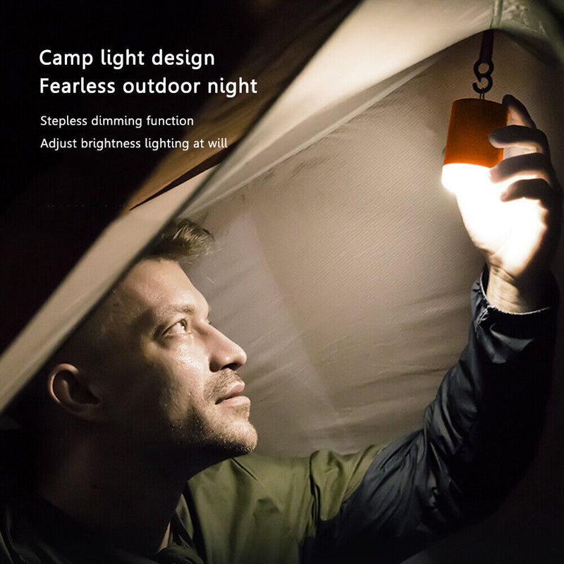 4 in 1 Mini Electric Inflatable Air Pump USB Outdoor Camping Light (Orange)