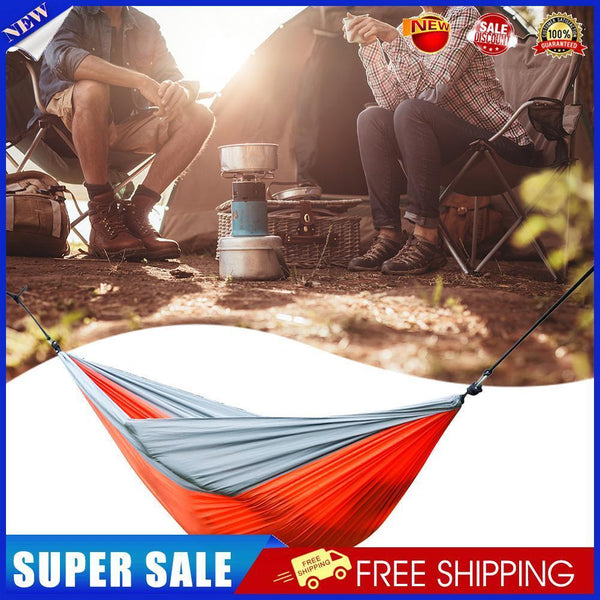 Nylon Parachute Fabric Double Hammock Orange Gray Backyard Relax Supplies