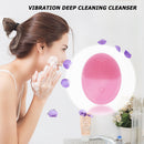 Electric Face Cleaing Brush Silicone Deep Washing Massager Cleaner (Pink) Newly