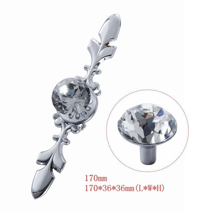 Diamond Drawer Wardrobe Pulls Crystal Closet Door Knobs Cabinet Handles