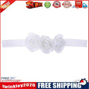Baby Three Flowers Headband Ribbon Hair Bands Handmade DIY Headwear(White)