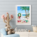5D DIY Rhinestone Painting Summer Beach Mosaic Full Round Drill Diamond Pictu