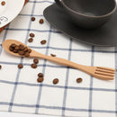Creative Wooden Double Side Fork Spoon Together Wooden Personalized Tableware