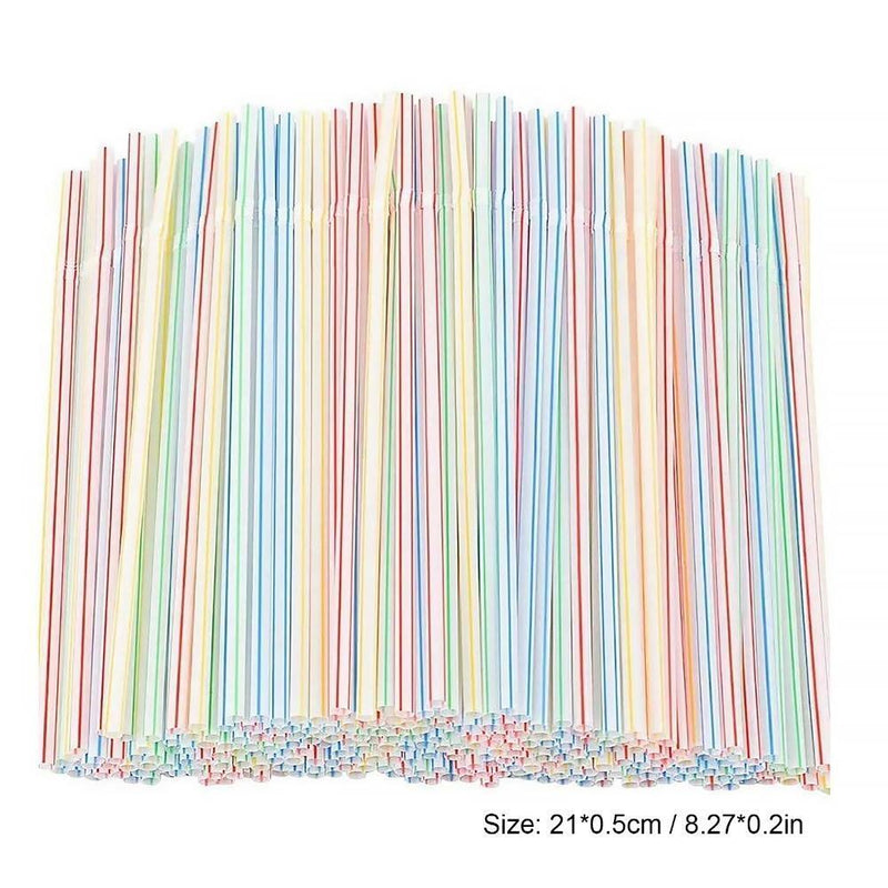 Drinking Straws Colourful Plastic Drinking Straws (200 Pack Ordinary)