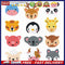 12pcs Color Animal Head Image Self-adhesive Stickers DIY Diamond Painting K