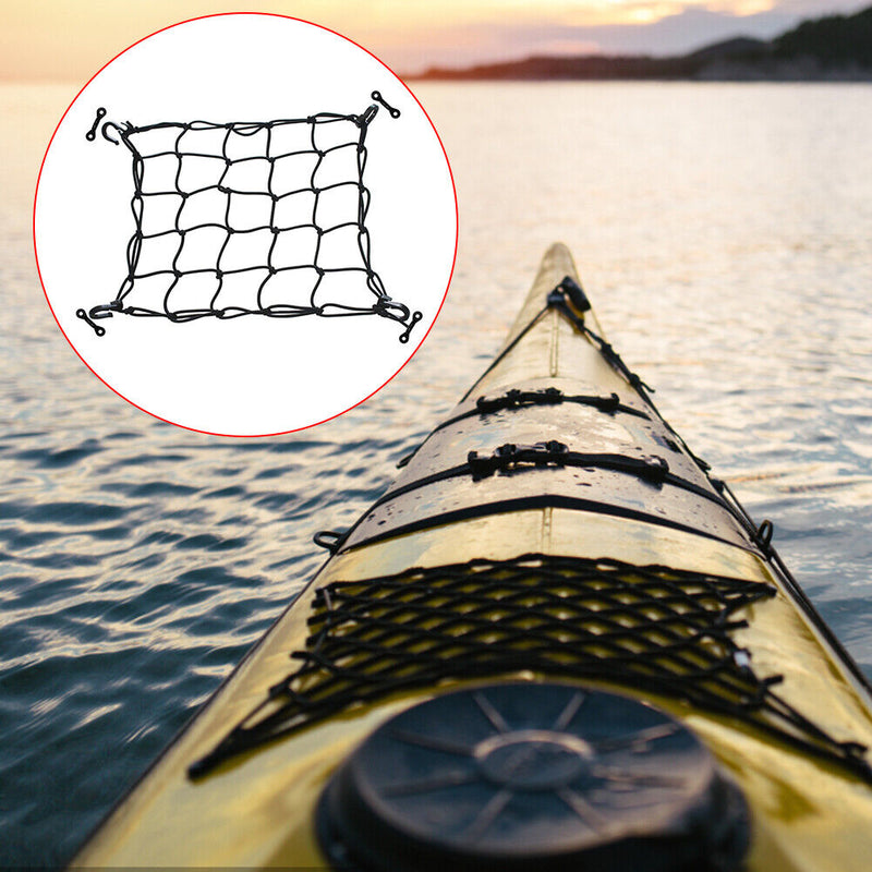 Kayak Canoe Deck Cargo Net Lashing Hook Heavy Duty Nylon Luggage Netting