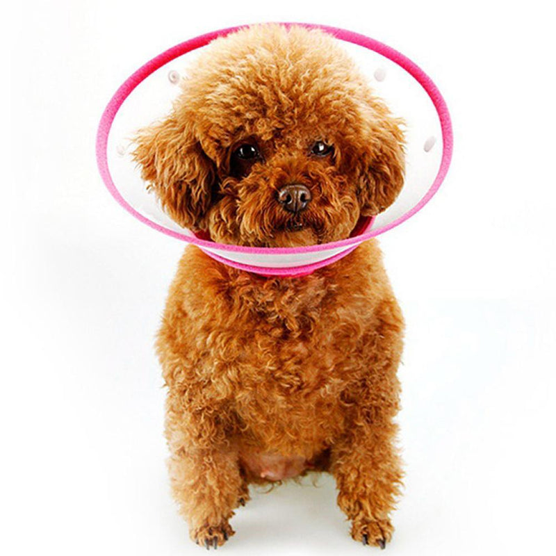 Dog Wound Recovery Cover Pet Anti-Bite Lick Medical Cone Collar (Pink XL) Newly