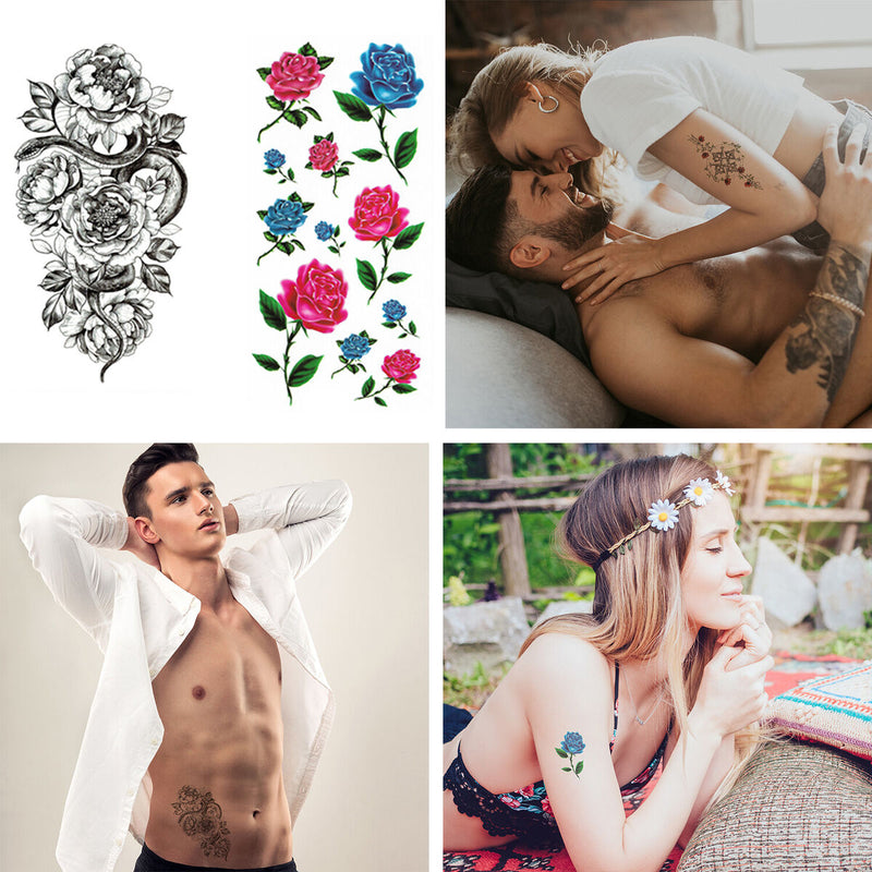 20 Sheet  Butterfly Floral Waterproof Tattoos Stickers Body Art Temporary Tattoo