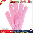 Five Fingers Bath Gloves Shower Towel Scrub Body Child Home Supply (Pink) Newly