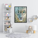 Canvas Painted Oil Paint By Numbers Snow Leopard Wall Art Modern Bedroom Decor