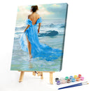 Oil Paint By Numbers Elegant Women Back Frameless Picture Craft Kit for Home