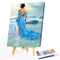 Oil Paint By Numbers Elegant Women Back Frameless Picture Craft Kit for Home