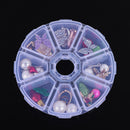 Jewelry Container 8 Grids Empty Storage Box Nail Art Rhinestones Case