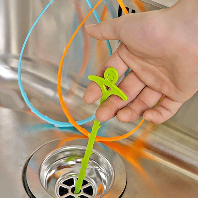 3pcs Kitchen Pipe Dredging Hook Sink Cleaner Bathroom Sewer Hair Remover