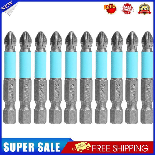 50mm PH2 Cross Head Drill S2 Electric Magnetic Screwdriver Bits (10pcs)