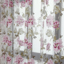 Peony Tulle Curtains for Living Room Floral Window Sheer Curtain (Pink) Newly