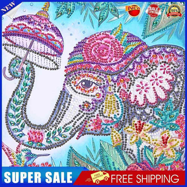 5D Part Drill Diamond Painting DIY Elephant Rhinestone Picture Decor Poster Kit