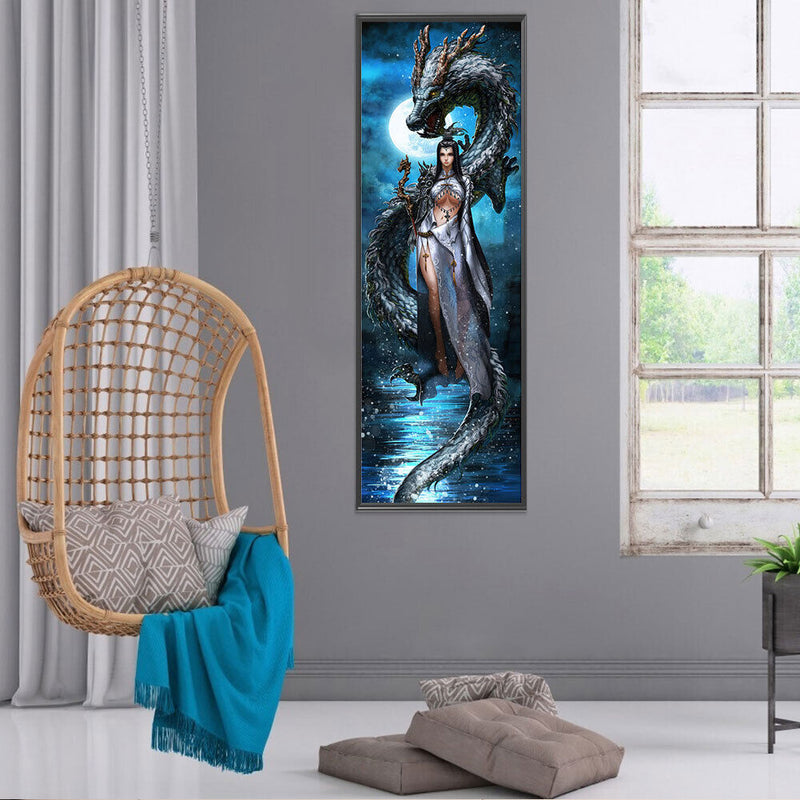 5D DIY Diamond Painting Dragon and Goddess Full Square Drill Crafts Mosaic Decor