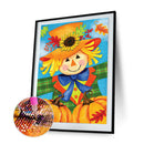 #A Full Drill Round Diamond Painting Farm Pumpkin Mosaic Kit Art Drawing Picture