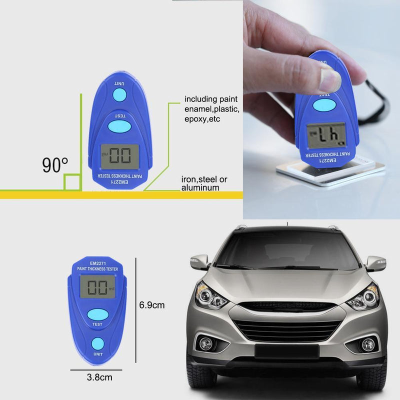 EM2271 Mini LCD Backlight Painting Thick Meter Tester Digital Be