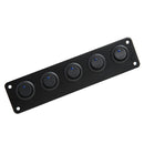 Waterproof 5 Gang Blue LED Rocker Switch Panel 12V 20A 24V 10A for Car Boat