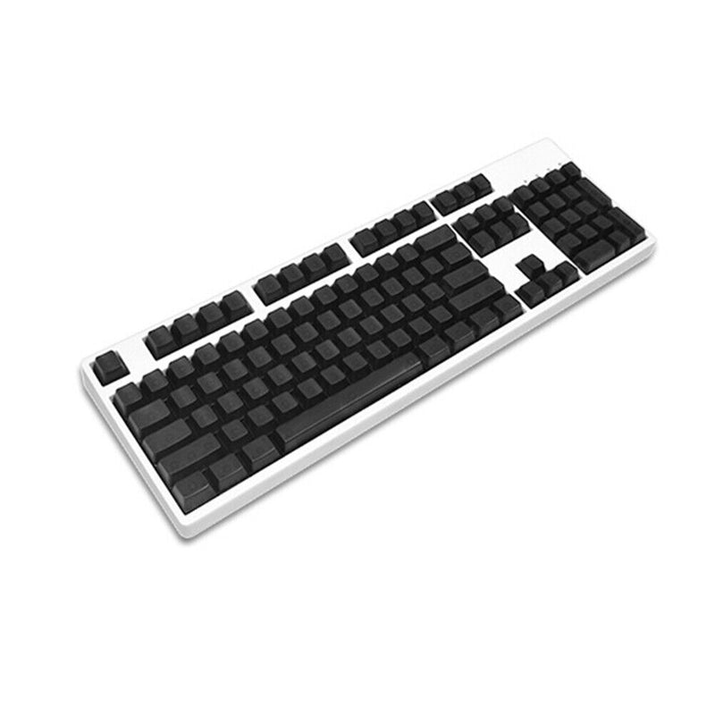 104pcs Transparent Mechanical Keyboard Keycaps Computer Key Cap Set (Black)