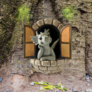 Dinosaur Climbing Windows Sculpture Garden Dragon Opening Door Statue (A) Newly