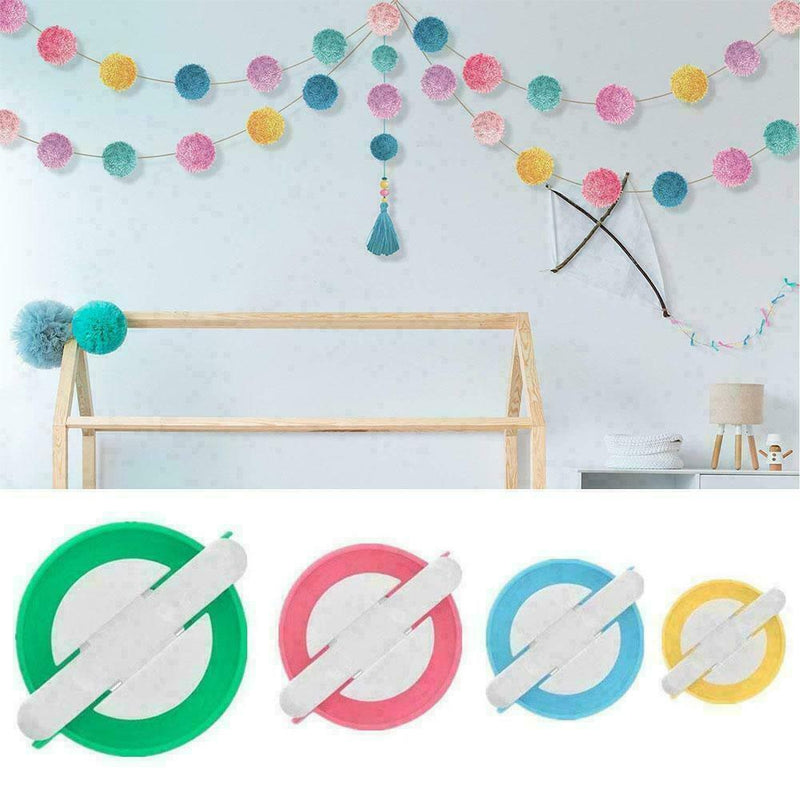 4 Size /Set Pom-Pom Pom Maker Fluff Balleaver Needle DIY Hot F5X3 Tool F0T4