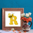 5D DIY Diamond Painting Kits Bee Letter R Full Round Drill Wall Decor Art Cra