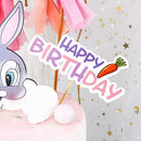 Kids Birthday Party Paper Made Cupcake Topper Bunny Cake Toppers Purple Rabbit