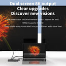 Jack 8K Dual HDMI Gigabit Ethernet USB Type-C Hub Docking Station For Laptop PC