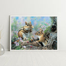 DIY Oil Paint by Numbers Squirrel Hand Painted Acrylic Coloring Picture Gift
