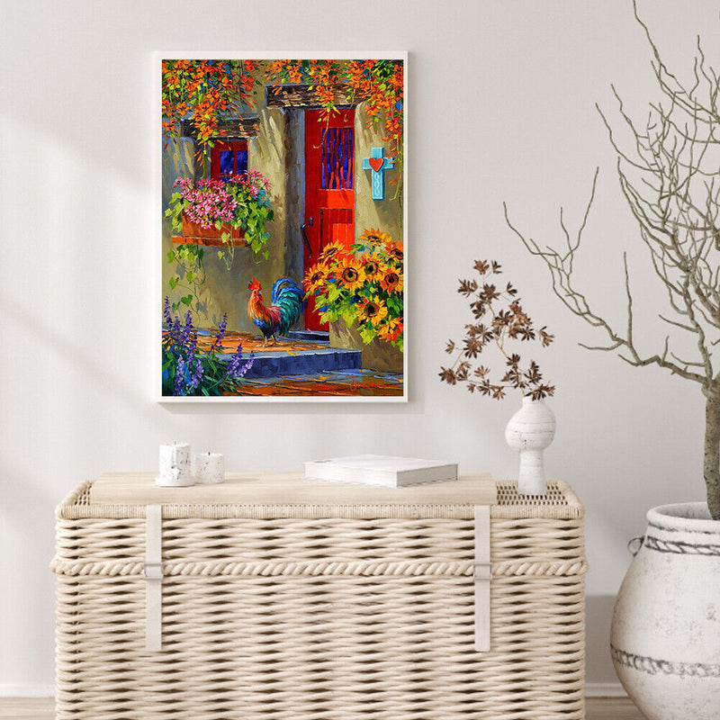 Backyard Flower Oil Paint By Numbers DIY Wall Art Craft Coloring Drawing for Kid