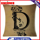 Non-fading Letter D Printed Pillowcases Square Cleanable Sofa Car Cushion Covers