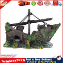 Aquarium Ornament   Sailing Boat Sunk Ship Destroyer Fish Tank Cave Decor Newly