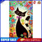 Cartoon Flower Cat Oil Paint By Numbers Canvas DIY Wall Art Craft Drawing