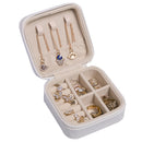 Portable Zipper Mini Jewelry Case Travel Ring Holder Earrings Box (White)