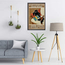 Full Cross Stitch Handcraft 11CT Stamped Black Cat Needlework DIY Home Ornament