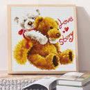14CT Counted Full Cross Stitch Handcraft Bear Love Artwork Wall Decoration