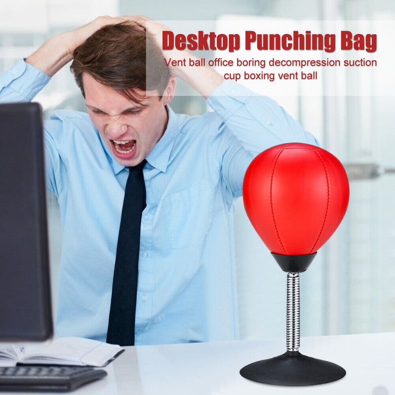 Desktop Punching Bag Suction Cup Stress Burster Relief Ball with Pump for Office