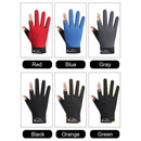5pair Fishing Gloves Anti-slip 2 Cut Finger Breathable  Mitten (Black)