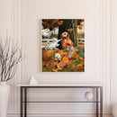 Playing Cat and White Horse Oil Paint By Numbers Kit Art Picture 40x50cm (B1603)