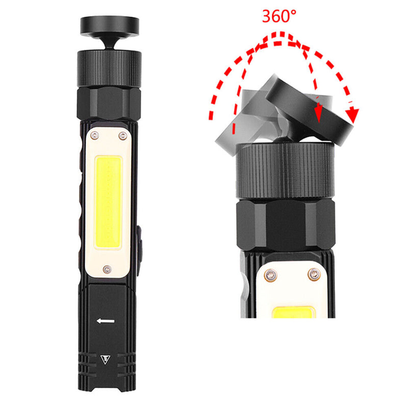#A XPG COB Rechargeable Flashlight Rotatable Magnet Adsorption for Outdoor Climb