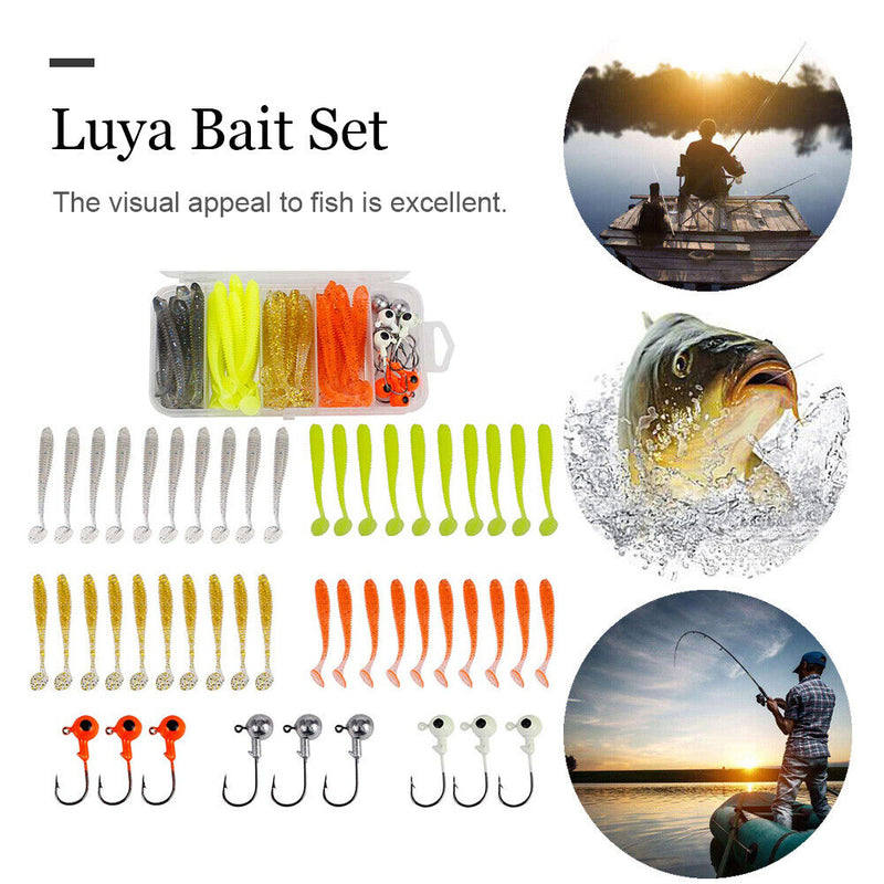 49pcs ABS Jigs Lead Barbed Hook Fishing Lures Set Wobblers Crankbait Bionic Bait