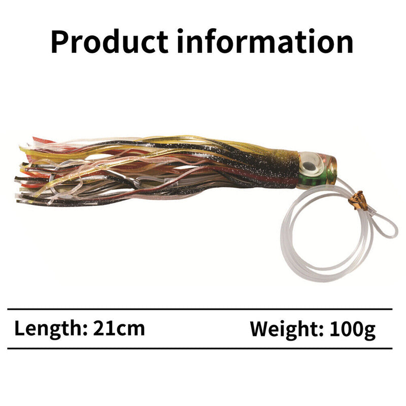 #A Octopus Squid Fishing Lures Soft Skirt Baits Tuna Trolling Seawater Fishing T