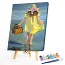 40x50cm Colorful DIY Paint By Number Kit Girl Sea Home Hanging Art Decoration