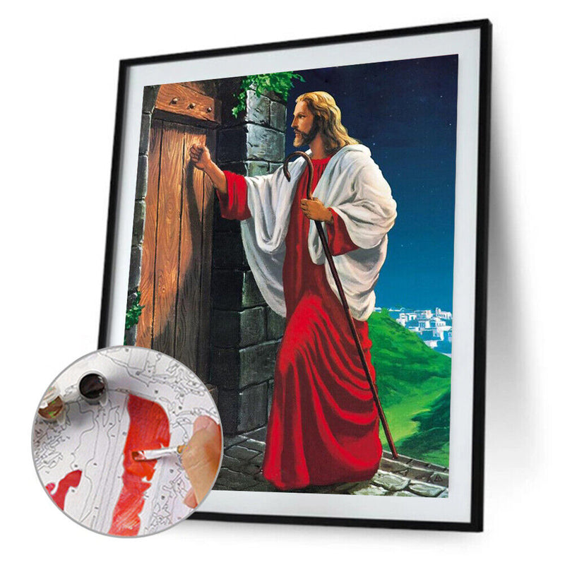 Oil Paint by Numbers Religion People Canvas Artwork Living Room Picture Decor